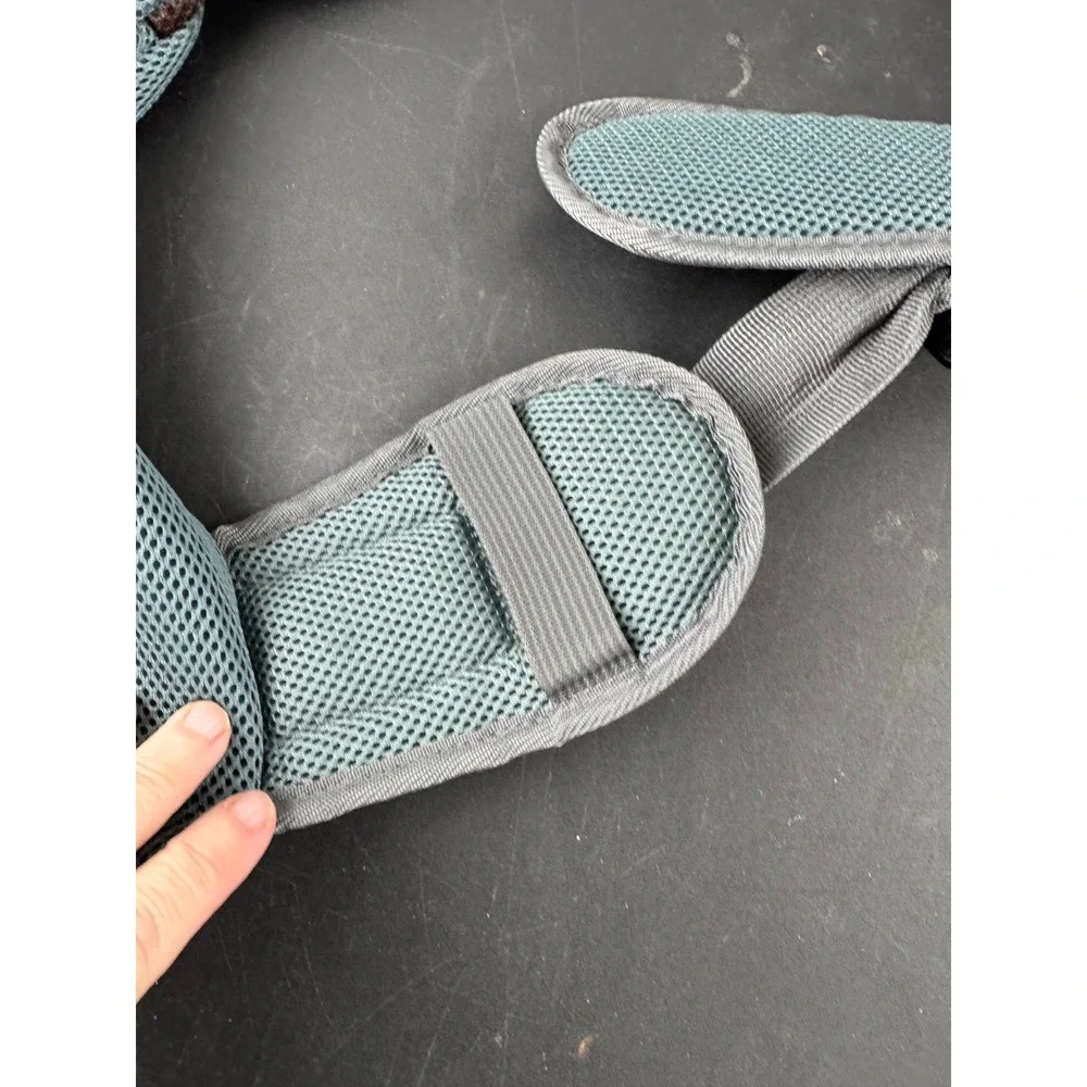Small Pet Sling Carrier Mesh Crossbody Hands-Free Travel Bag Gray Teal